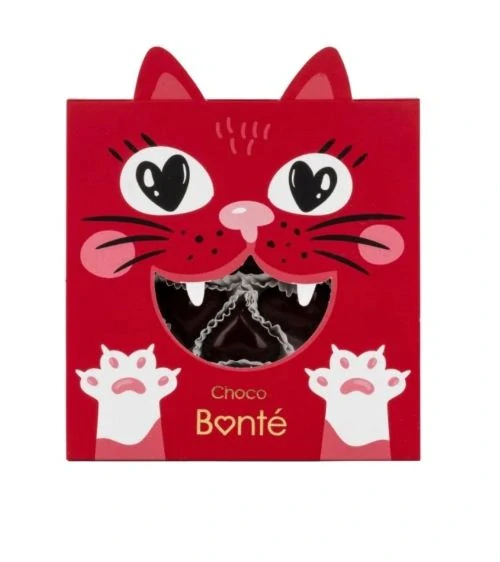 Bonboniéra MAČKA-6 praliniek v horkej čokoláde 55g