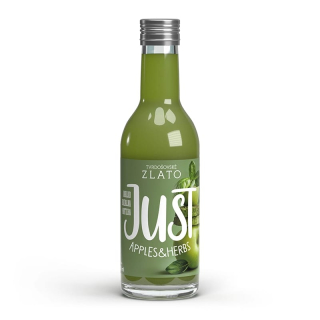 JUST šťava- Jablko, bazalka, matcha a citrónová tráva 250ml
